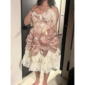 loralie vintage glam pink metallic prom size small loralli